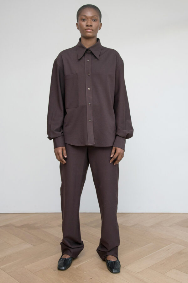 Relaxed Ponte Shirt with Patch Pocket