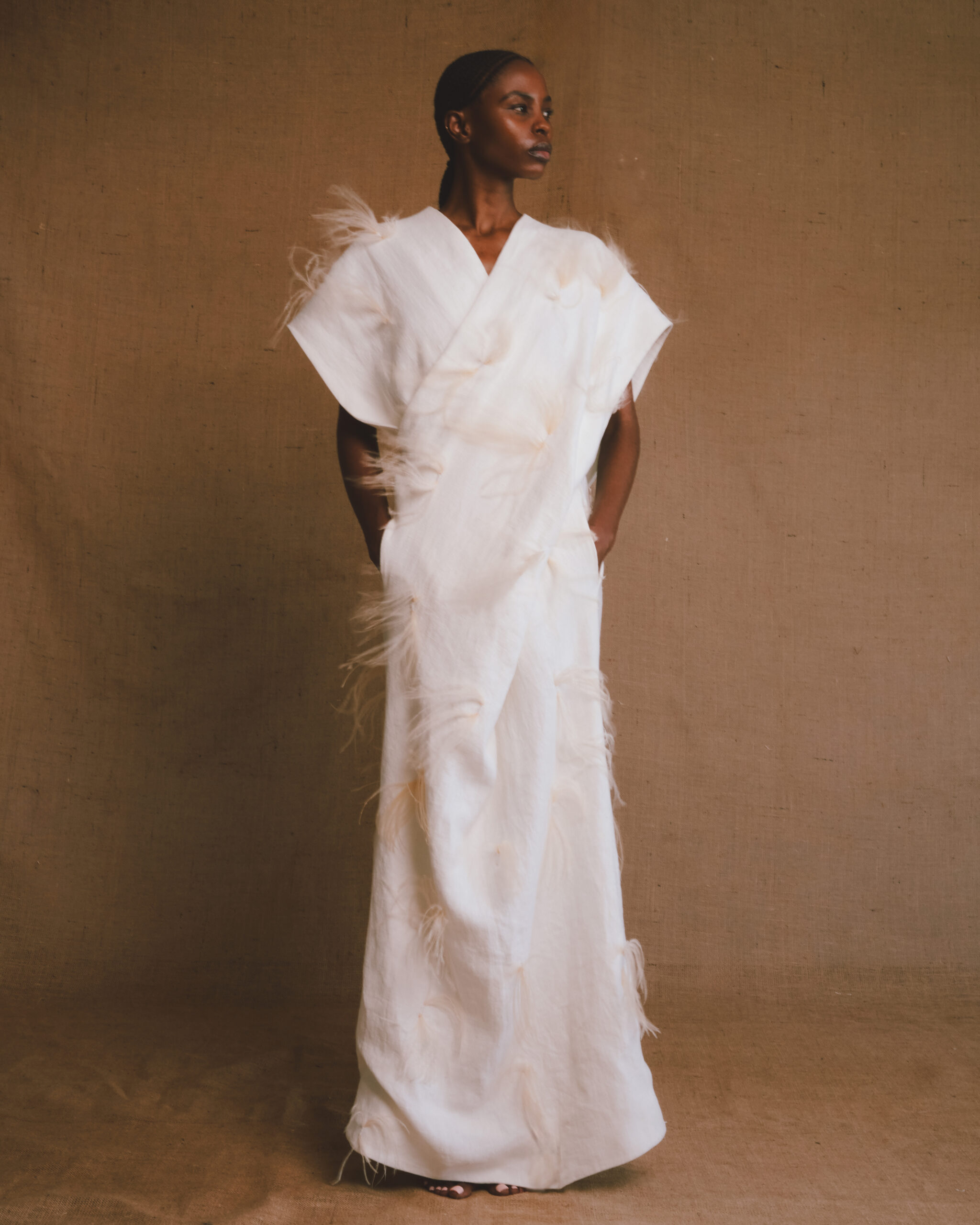 UNI FORM | Cross Over Feather Dress